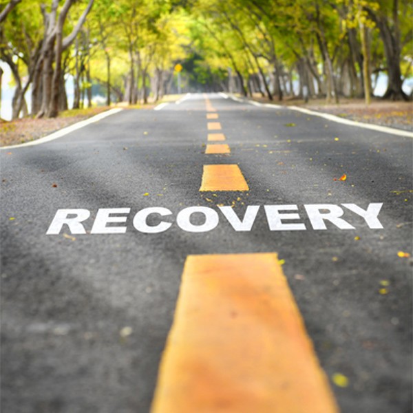An Asphalt Road Marked with “Recovery,” Representing Buprenorphine-Assisted Recovery in Columbus, OH